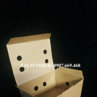 Hộp giấy kraft đựng gà rán có lỗ thoát hơi