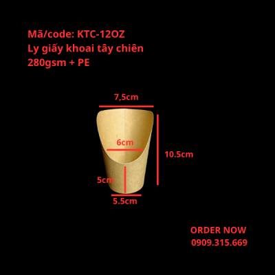 Ly giấy kraft đựng khoai tây chiên