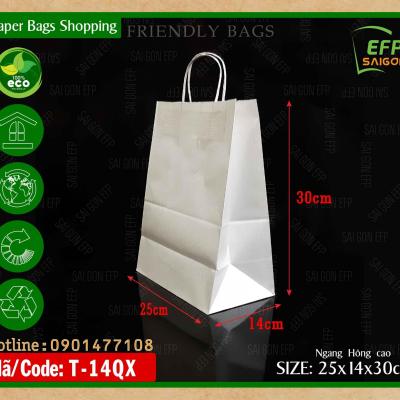 Túi giấy kraft trắng shopping