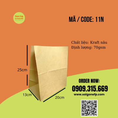 Túi giấy kraft đựng gà nướng đất sét