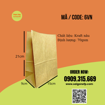 Túi giấy kraft đựng bánh bao chiên